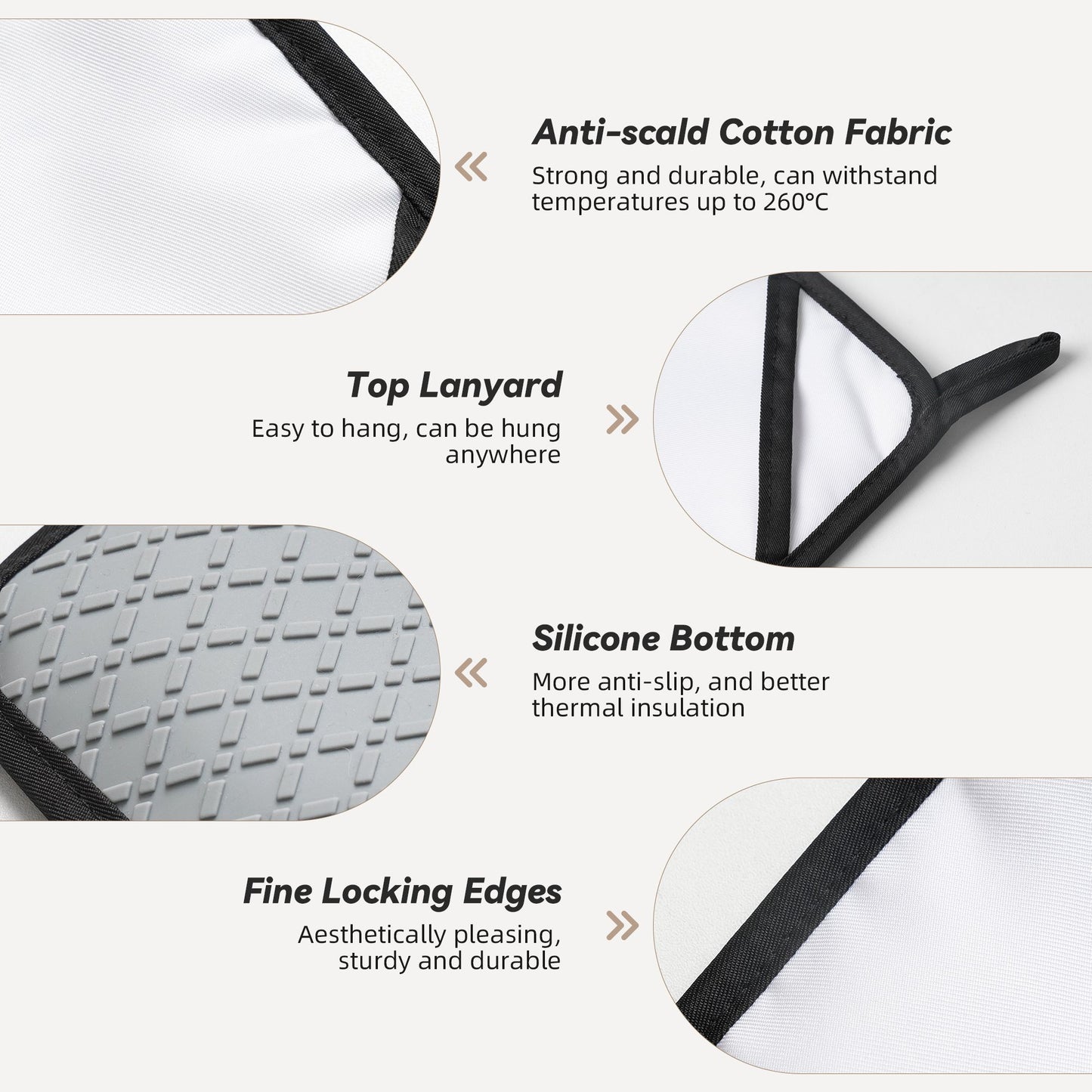 2-Pack Artistic Square Heat-Resistant Pads | Elegant Photography Print Insulation Mats 7.1x7.1in | Non-Slip Kitchen Hot Pads for Pots, Plates & Cups